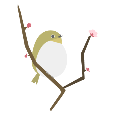 美しい花の画像 綺麗なメジロ イラスト