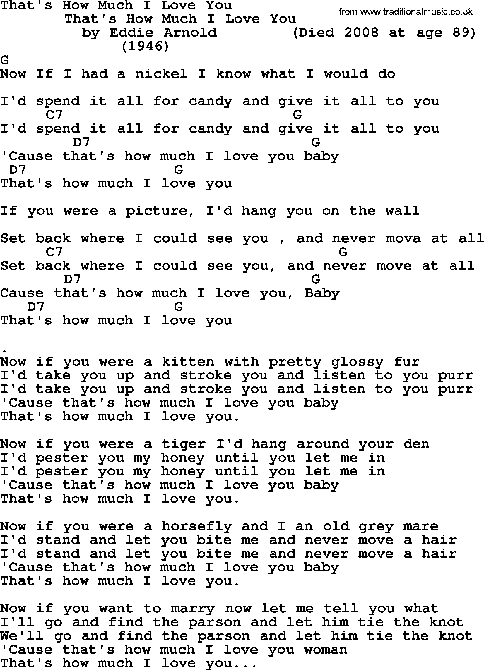 How I Love You Lyrics