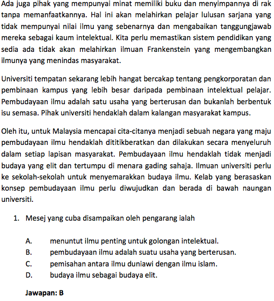 Soalan Pemahaman Bahasa Melayu Tahun 1 Kssr - J Kosong v