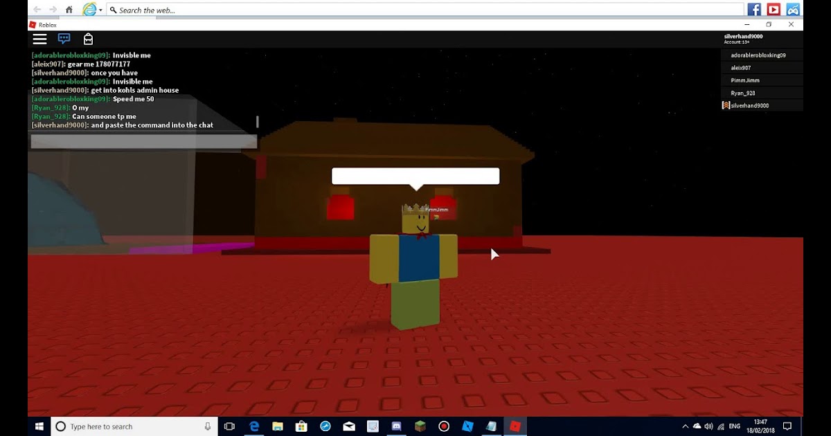 Roblox Kohls Admin House All Commands Hackeando O Roblox - how to get admin in your roblox game 2018
