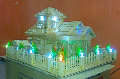 cara membuat miniatur pesawat  dari bambu