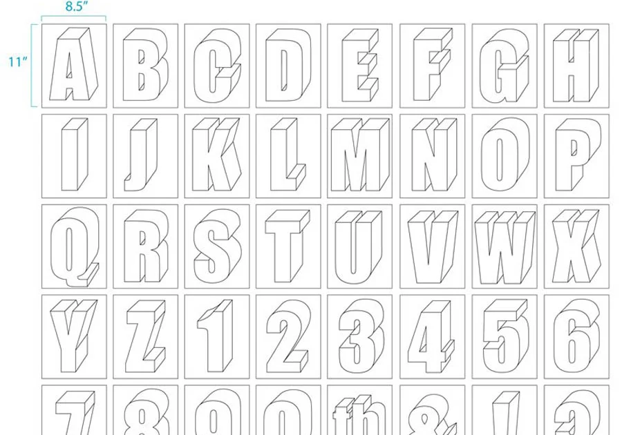 Cut Out Printable 3D Letters Template Alphabet Letter Templates Terat