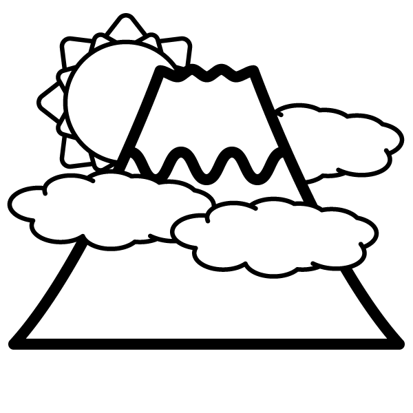 ユニークかわいい 富士山 イラスト 簡単 動物ゾーン