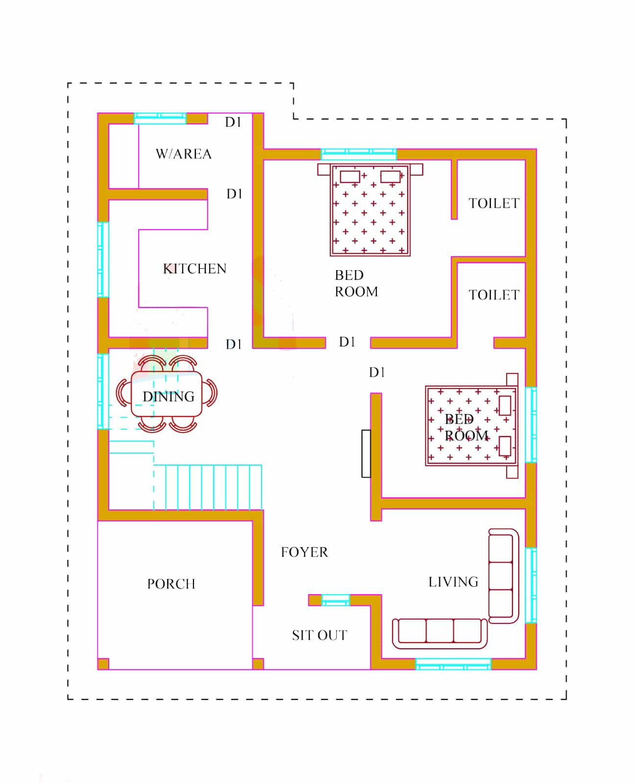Design rooms that are large, but can have multiple purposes like a few oversized rooms, each with multiple purposes. Kerala House Plans With Estimate 20 Lakhs 1500 Sq Ft House Floor Plans