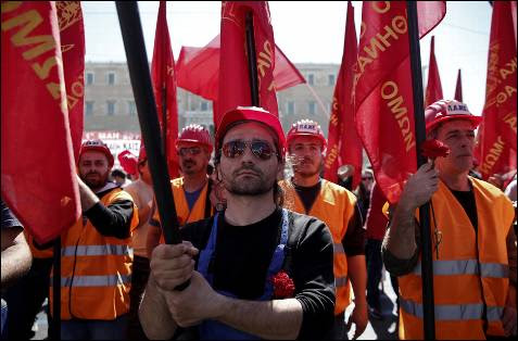 Protestas por el día del trabajador en Atenas