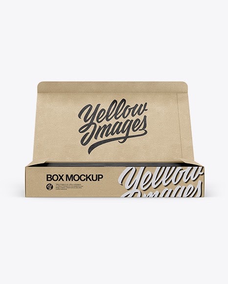 Download Free Opened Kraft Box Mockup - Front View (PSD)