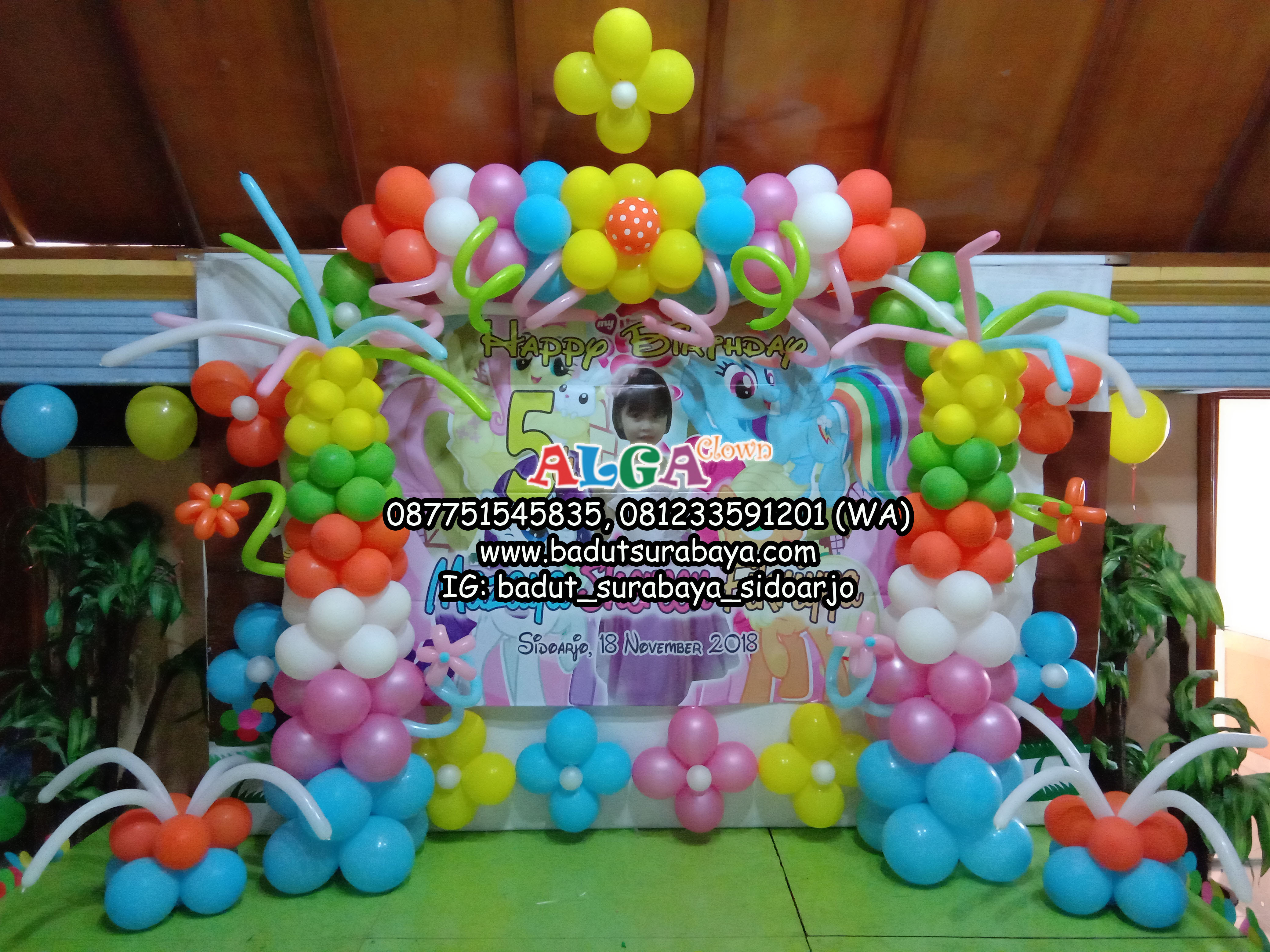 Dekor Balon Ultah 650 rb Badut Surabaya Alga Clown