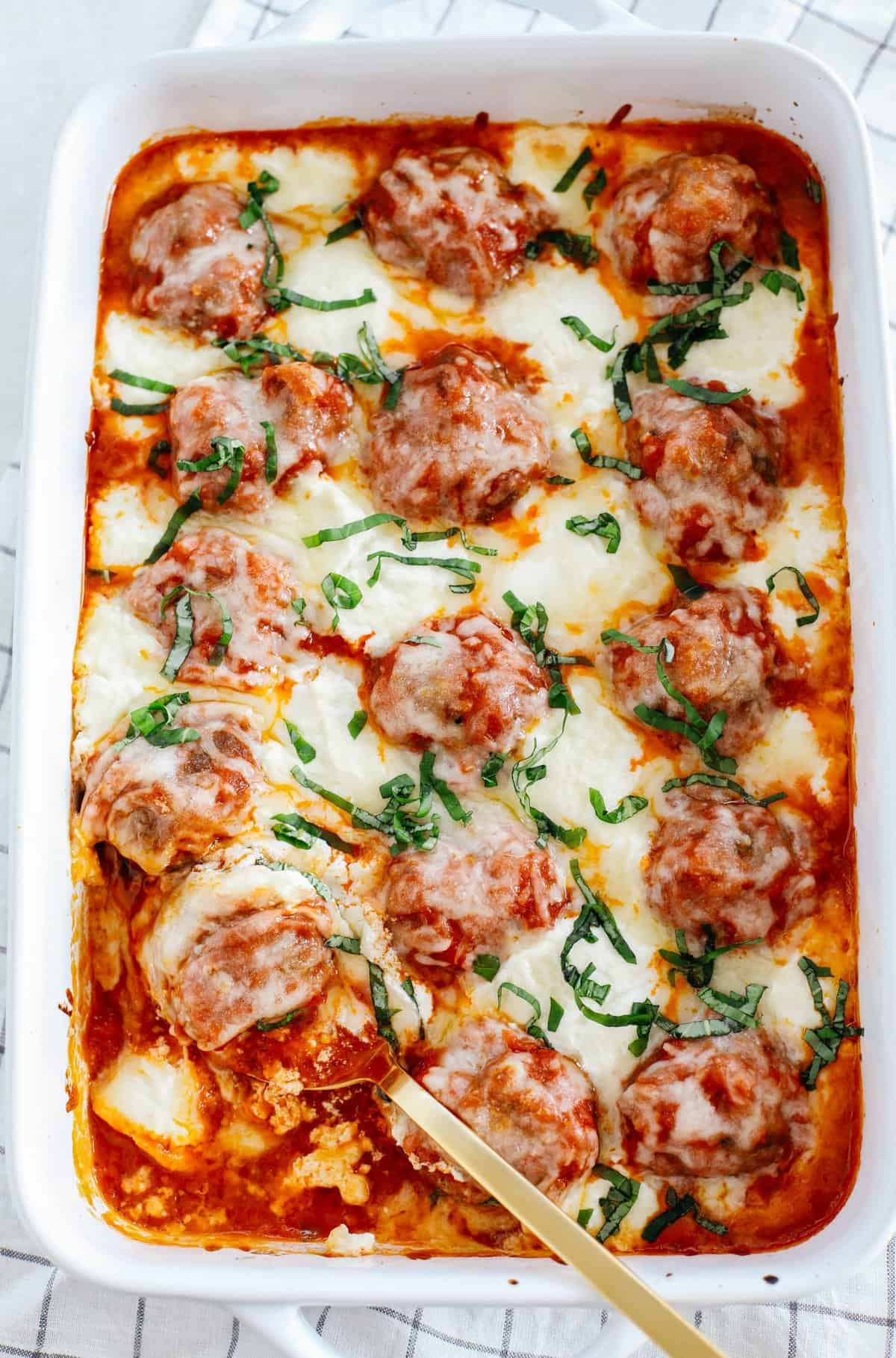 As per package 14 oz can tomato sauce i used low sodium. Cheesy Keto Meatball Casserole Eat Yourself Skinny