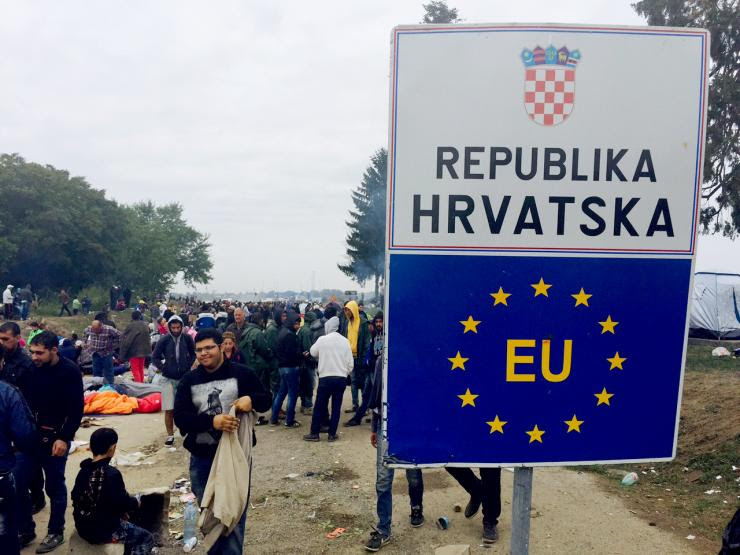 At the Croatian border with Serbia Photo: Branko Filipovic/Reuters