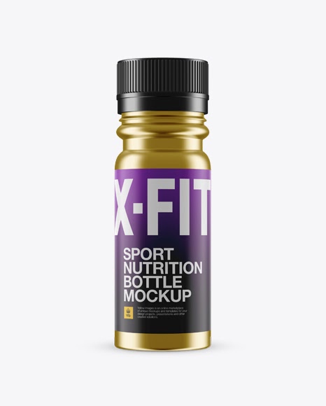 Download Metal Sport Nutrition Bottle Mockup - Front View Packaging ...