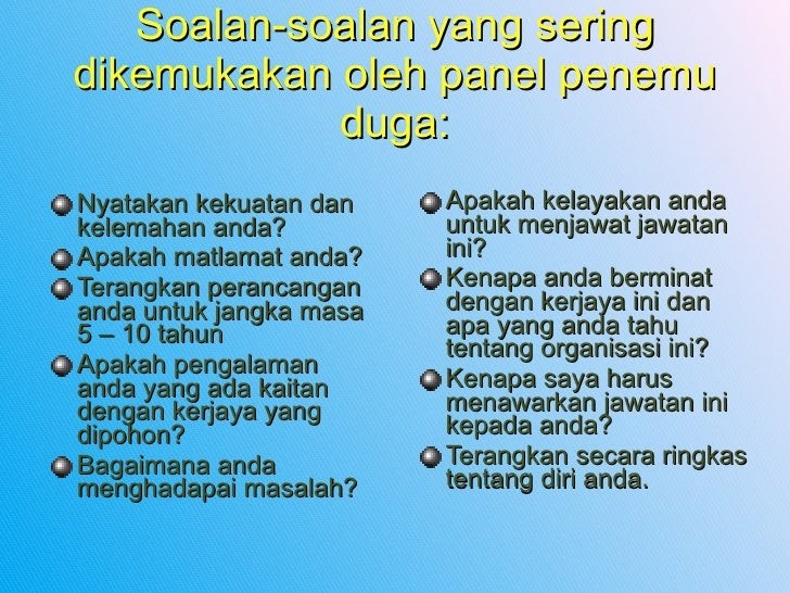 Contoh Soalan Temuduga N11 - Selangor i