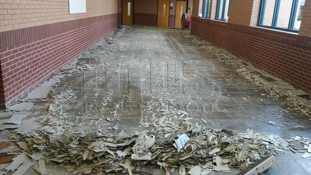 Generally, however, you can spray the vinyl composite floor with the polish, then spread it about using a damp or dry mop. Vct Tile Removal Ceramic Tile Removal Titus Restoration