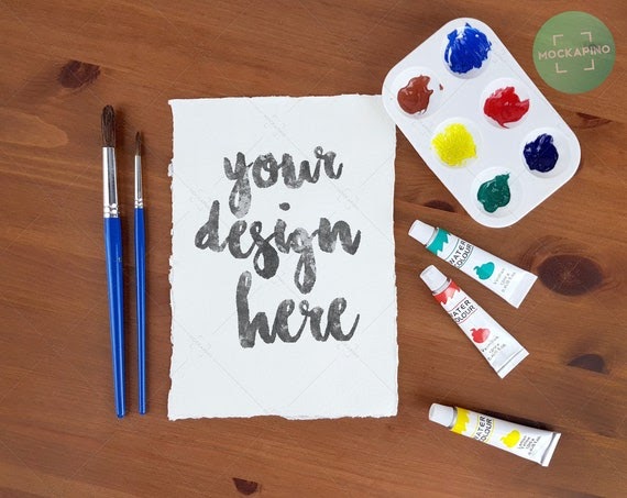 Download Textured Paper Watercolor Mockup Paint And Brush Stationery Multicolor - Mockup PSD for Free ...