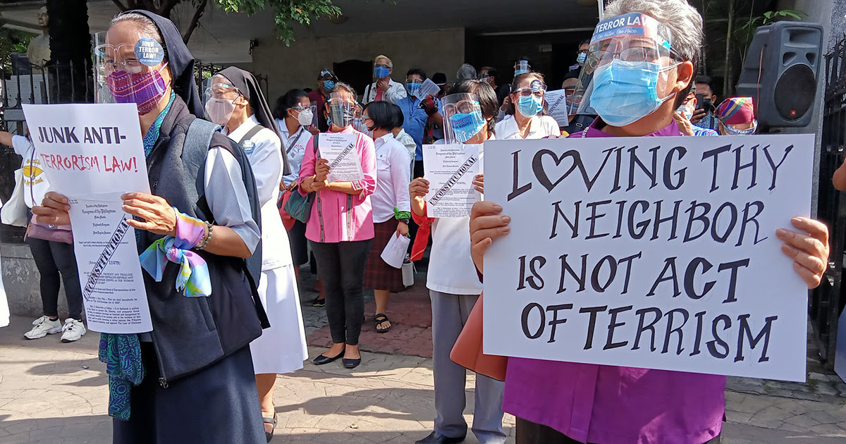 Church leaders in the Philippines protest against the Anti-Terrorism Act of 2020.