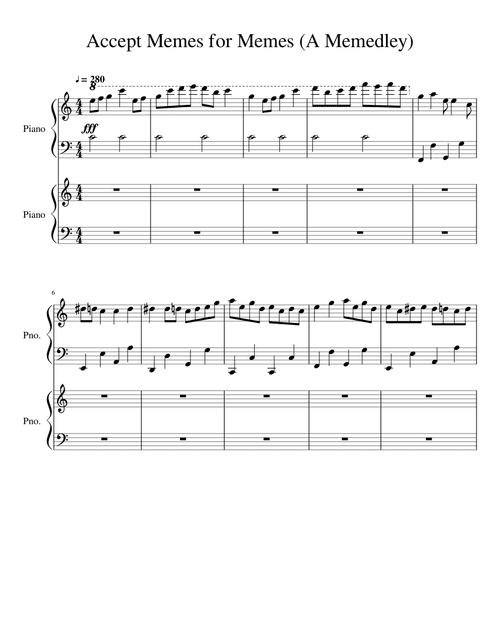 Recklessly: To Be Continued Meme Piano Sheet Music