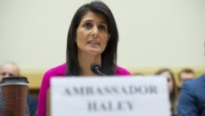 US Ambassador to the UN Nikki Haley testifies during a US House Foreign Affairs Committee hearing on Capitol Hill in Washington, DC, June 28, 2017 (AFP PHOTO / SAUL LOEB)