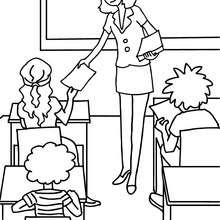 More than 600 free online coloring pages for kids: Teacher Distributing Sheets To The Pupils Coloring Pages Hellokids Com
