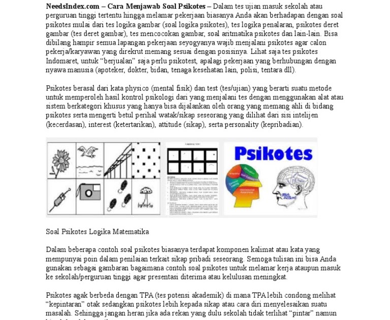 Soal Tes Potensi Akademik PDF: Tes Akademik Kerja Potensi