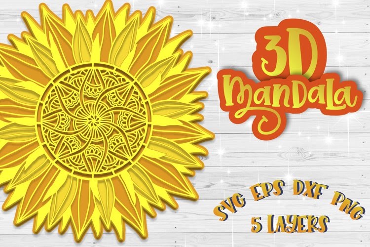 Download 3D Sunflower Mandala Layered Svg Free - Layered SVG Cut File