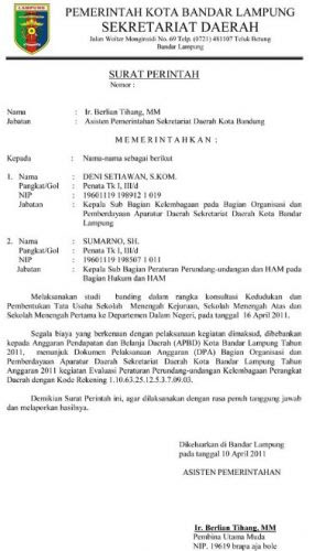 Contoh Surat Resmi Dalam Bahasa Inggris Dan Arti Nya - Surat 6