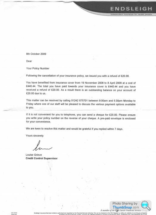 We've included a sample car insurance cancellation letter for your convenience. Car Insurance Letter Page 1 Speed Plod The Law Pistonheads Uk