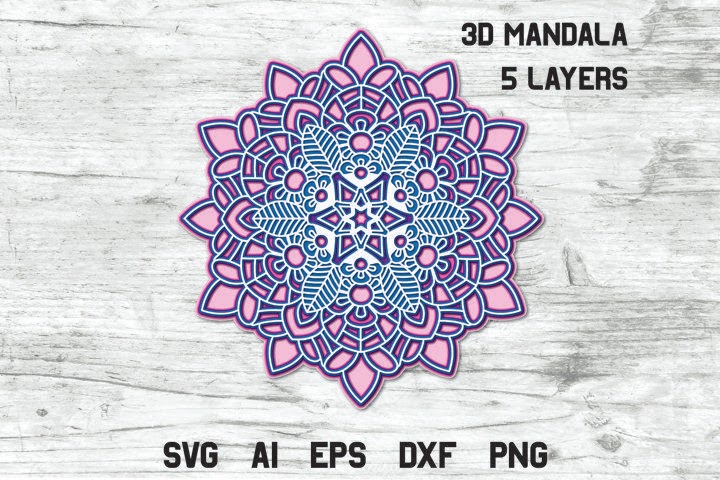 Download Layered 3D Heart Mandala Svg Printable - Free SVG Cut File