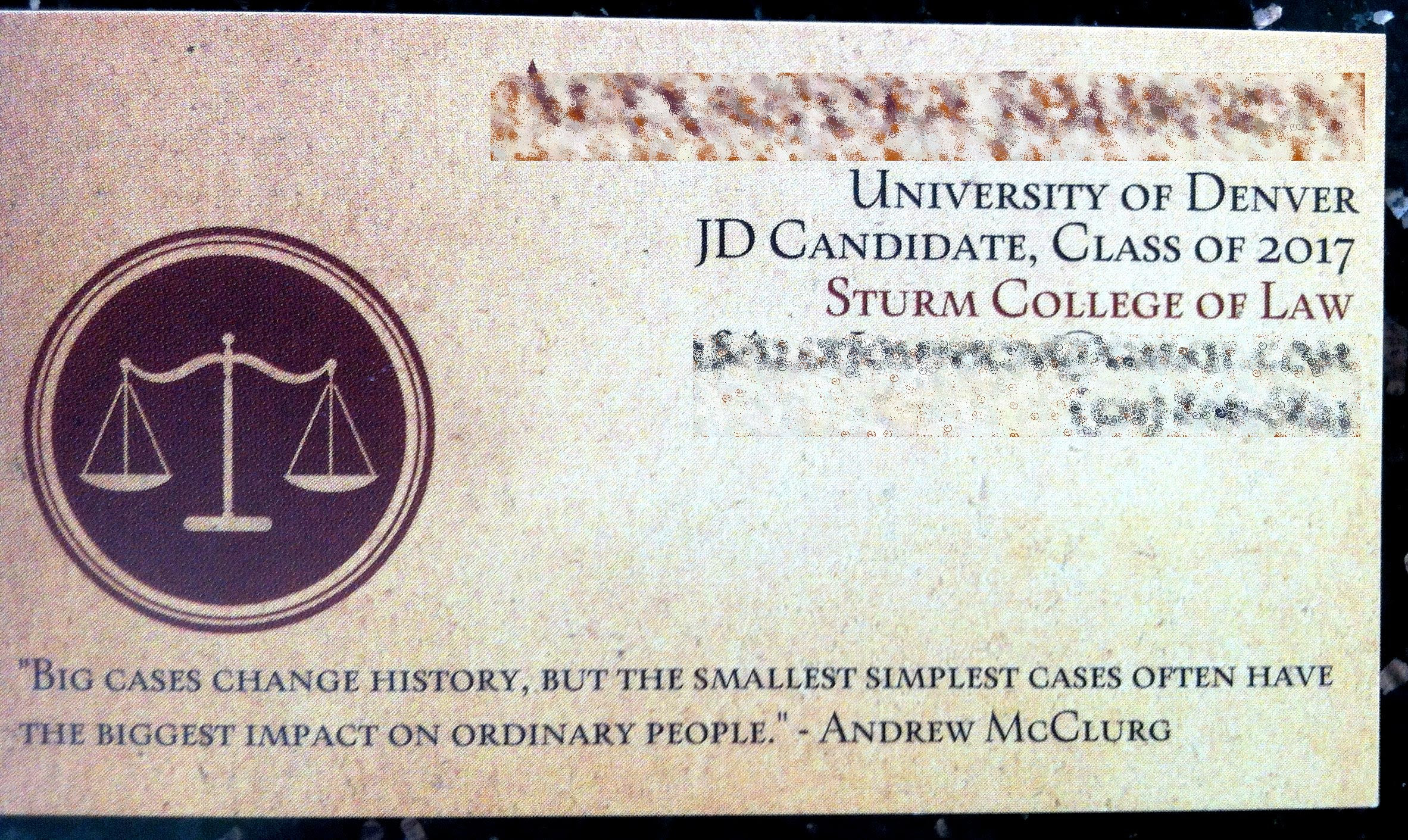 Convenience, emergency situations and the chance to build their own credit history when used responsibly, just to. 1l Of A Ride Cited On A Business Card Lawhaha Com Andrew Mcclurg S Legal Humor