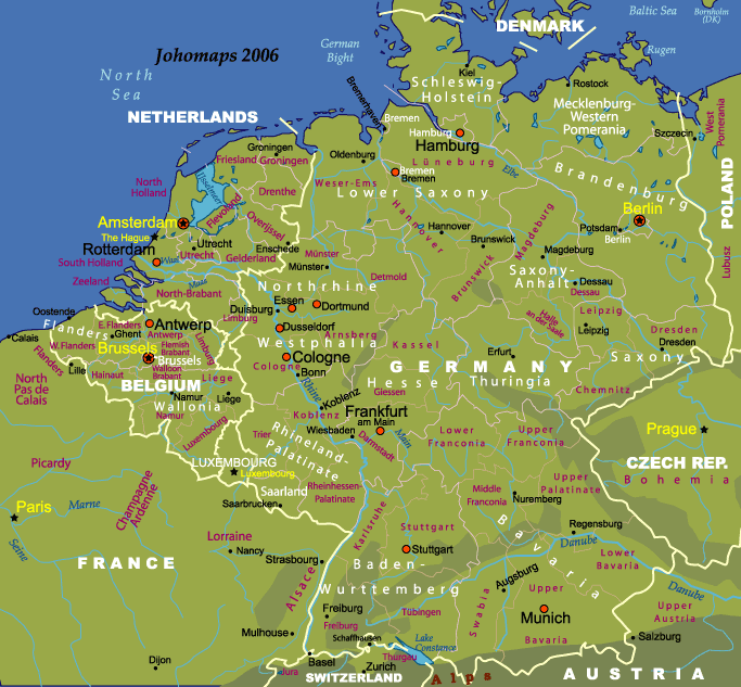 Denmark is the smallest of the nordic countries in terms of landmass. Map Of Germany And Benelux Johomaps