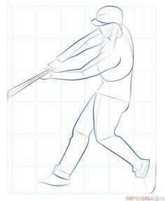 How To Draw A Baseball Player For Kids