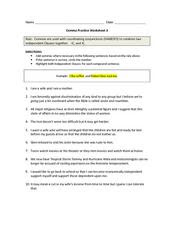 Practicing punctuation with spring worksheets free kindergarten worksheets. Comma Practice Worksheet 3 Worksheet For 6th 9th Grade Lesson Planet