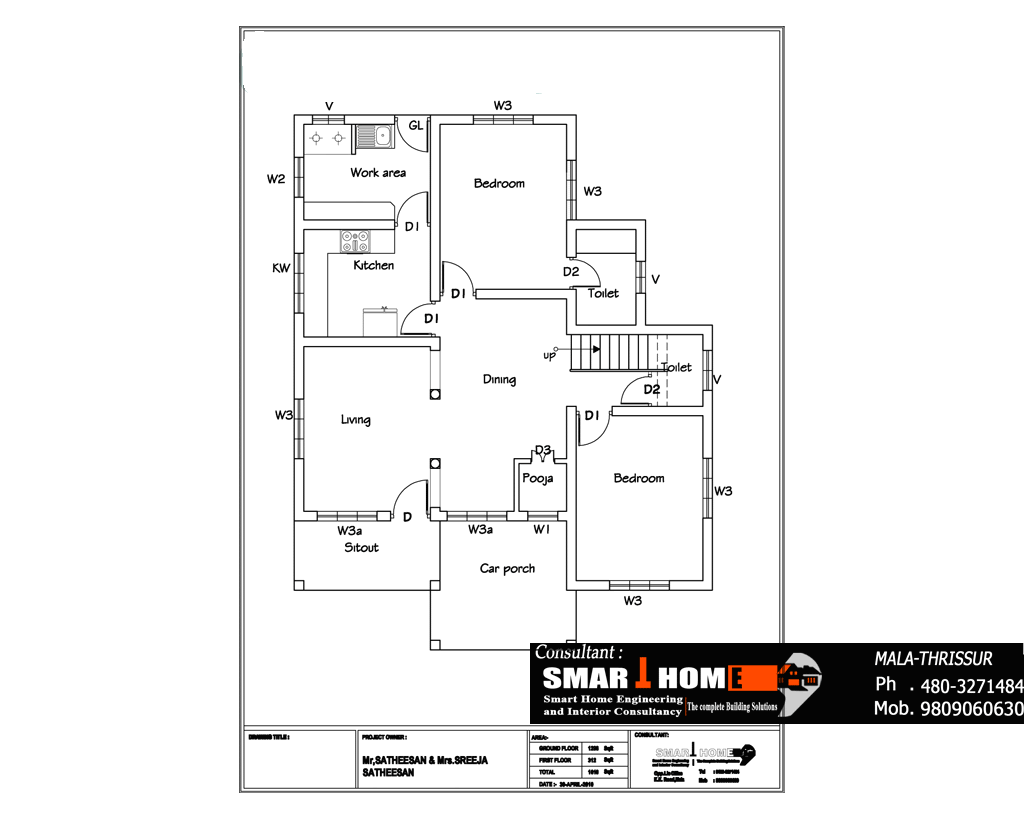 Kerala  Model House  Plans  1500  Sq  Ft  Joy Studio Design  