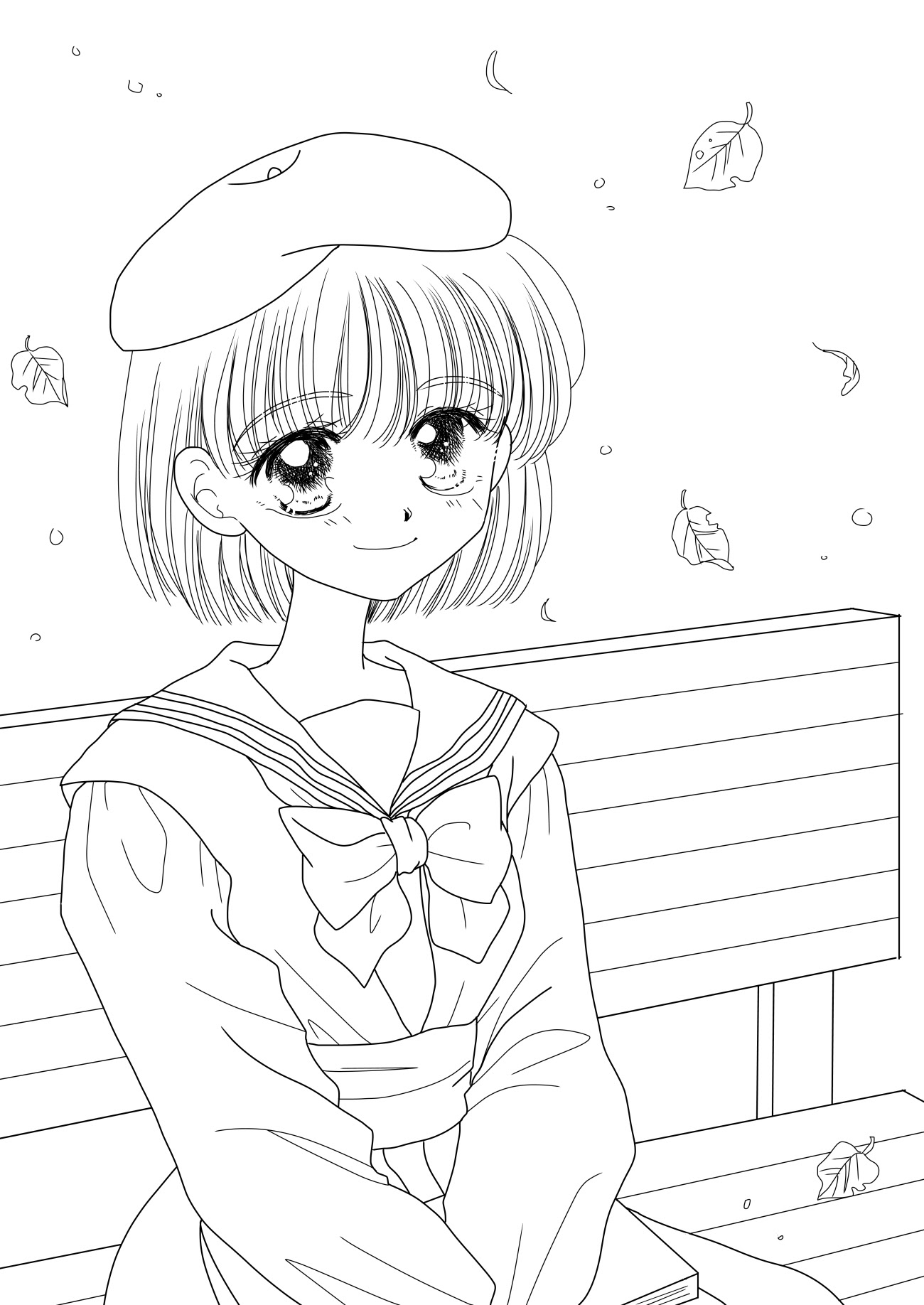 綺麗なアニメ 塗り絵 可愛い 女の子 無料イラスト集