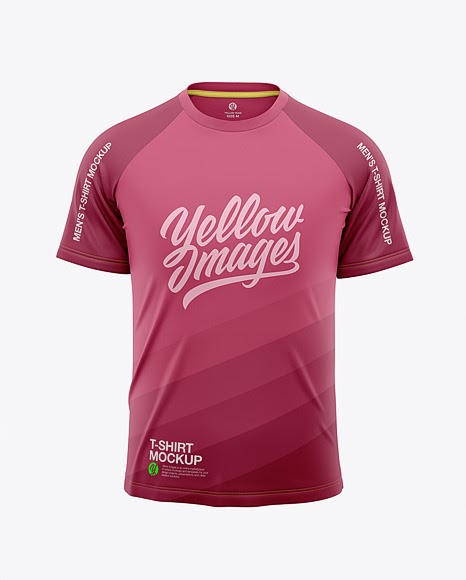Download Free Men's Raglan Crew Neck T-Shirt Mockup - Front View ...