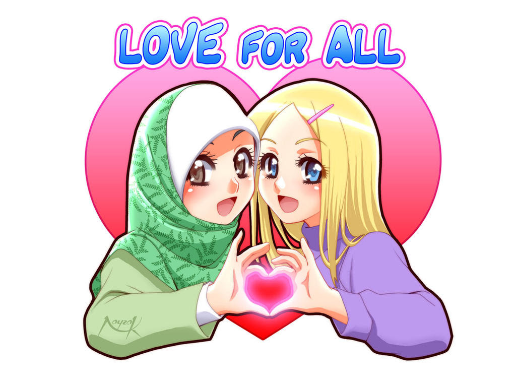 Kartun Muslimah Love Kolek Gambar