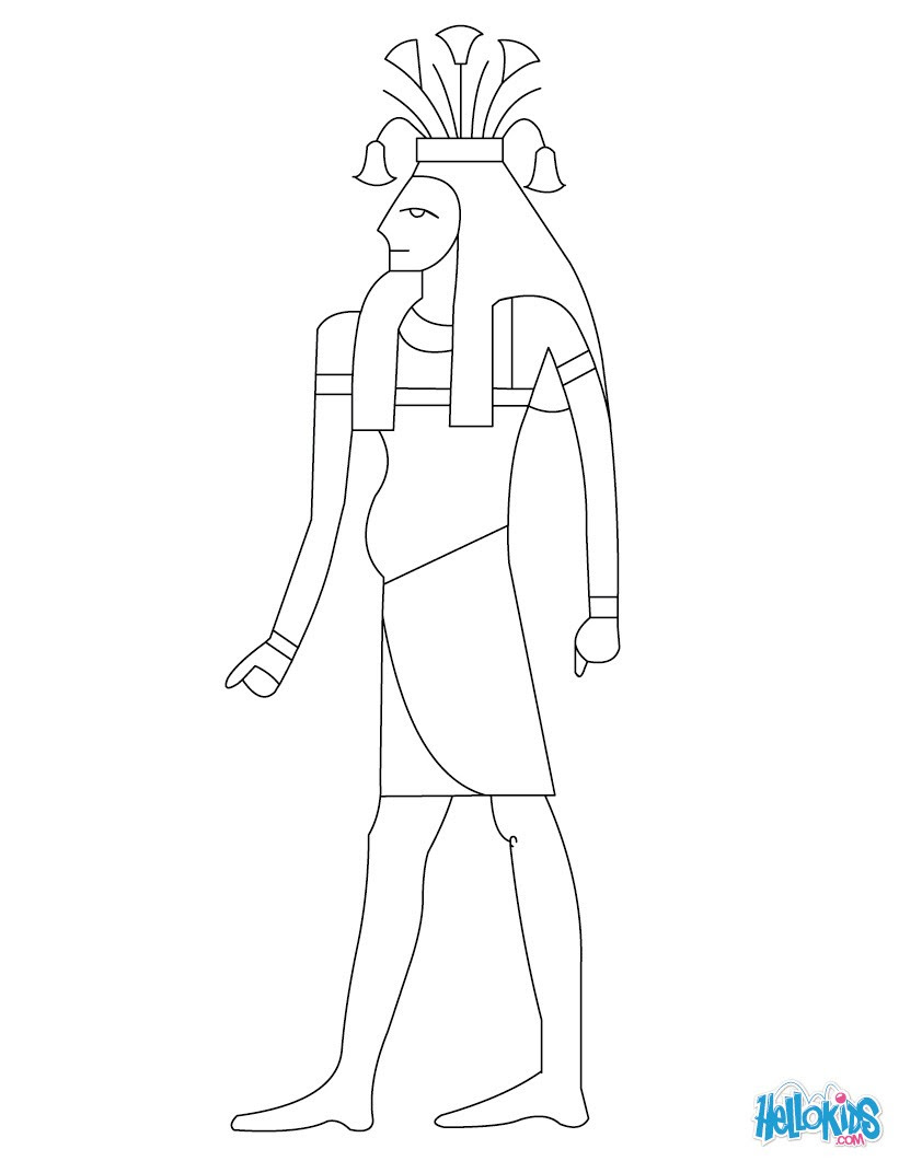 Then draw vertical line as guide line to draw body and legs. Hapy Egyptian God Coloring Pages Hellokids Com