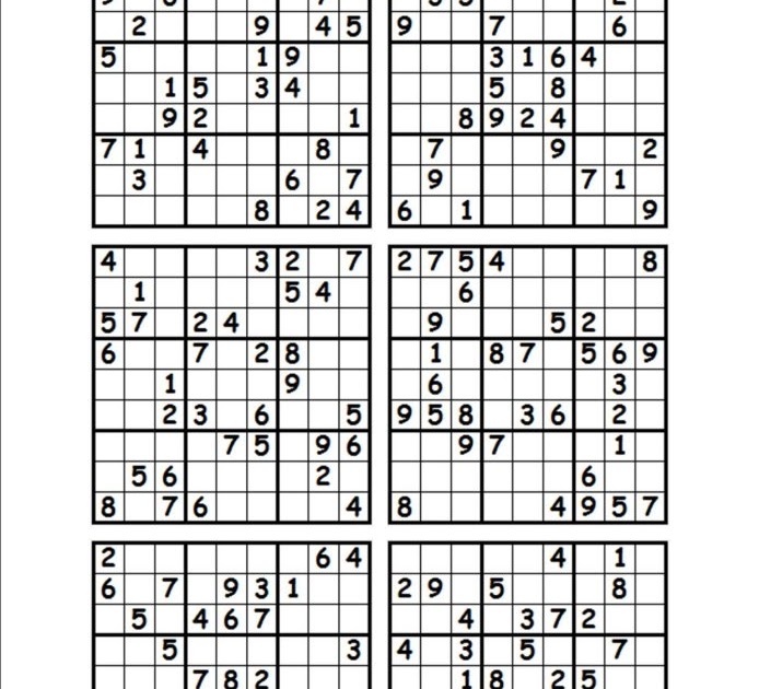 59 free printable sudoku 4 to a page free a printable