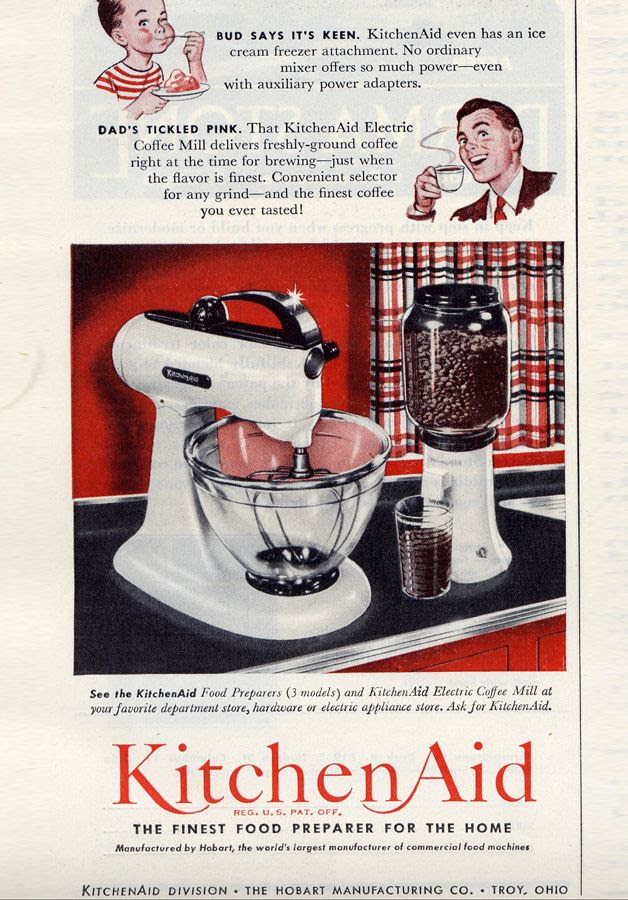 Vintage KitchenAid Ad... Kitchen & Bath Cottage in Shreveport, LA is an authorized Whirlpool & Kitchen-Aid Showroom.  www.kbcottage.com