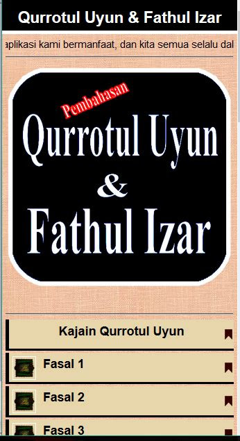 Aplikasi Terjemahan Kitab Qurrotul Uyun | Gratis Download