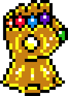 Thanos Gauntlet Pixel Art Grid - die-mannschaft-und-maja