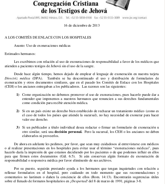 Hildebrando y Otras Hierbas: Carta 16/12/13: Uso de 