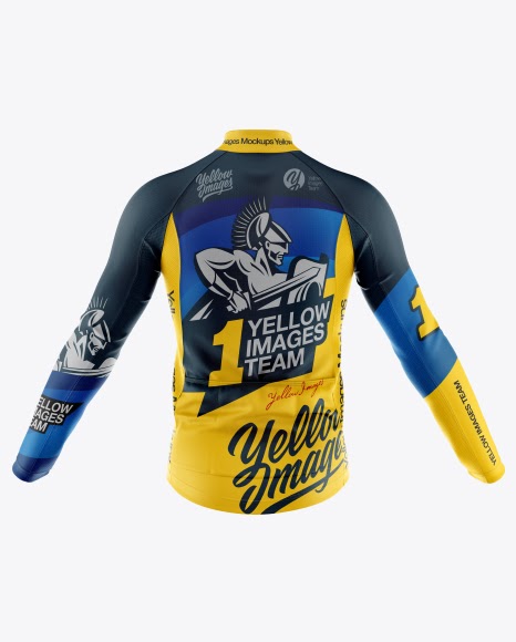 Download Free Men's Full-Zip Cycling Jersey With Long Sleeve Mockup ...