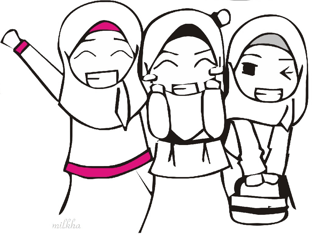 Gambar Kartun Muslimah Tiga Sahabat Kolek Gambar
