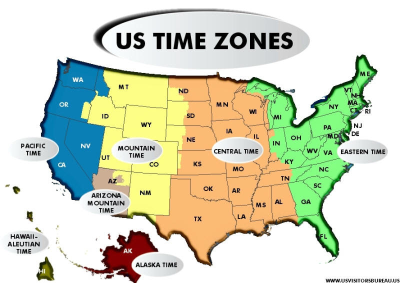 us time zone map with state names Us Time Zones Map States Name Printable