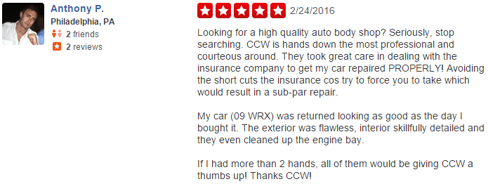 Bob and the entire crew at total auto body have been the only auto body shop that has worked on our family's cars for the last 15 years. Upper Darby Classic Coachwork Auto Body