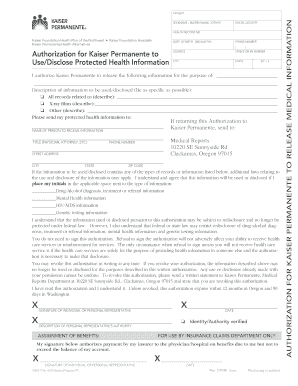 Medical Records Request Form Kaiser