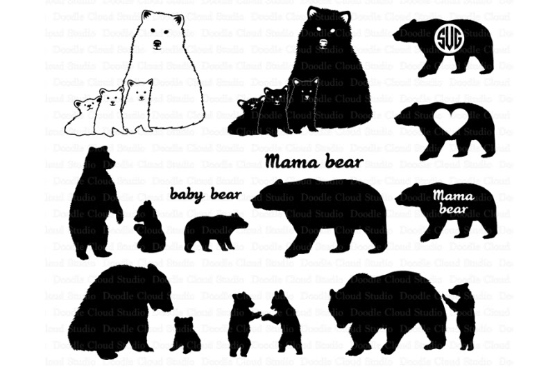 Download Free Bear SVG, Bear Family svg, Bears SVG files . Crafter ...