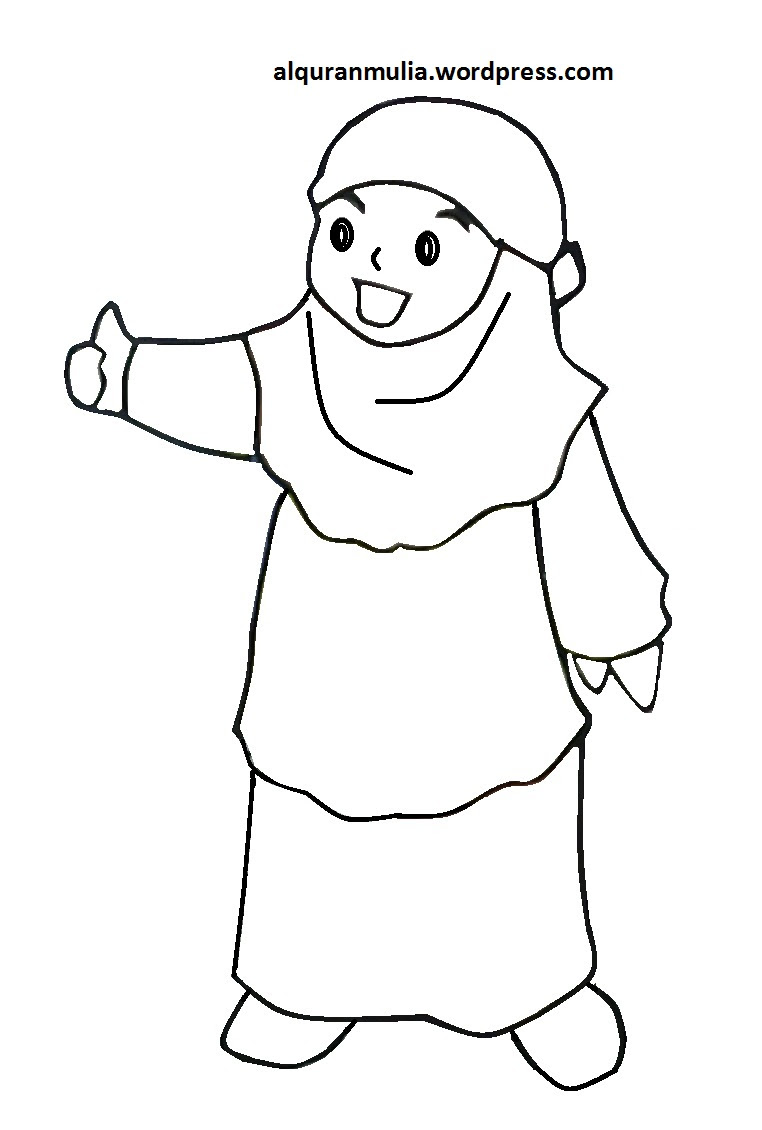 Gambar Kartun Anak Muslim Untuk Diwarnai Gambar Kartun