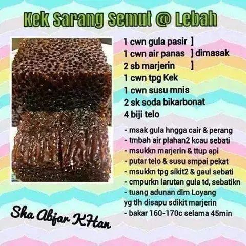 Resepi Kek Sarang Semut Kukus - Nastare