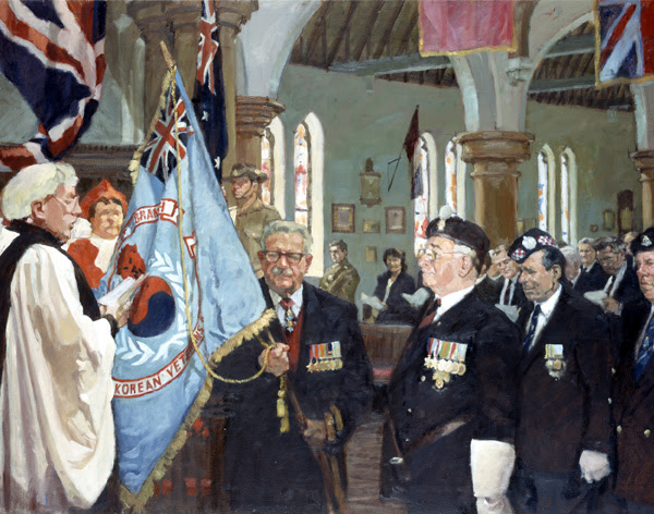 Painting of British Korea veterans, 1996