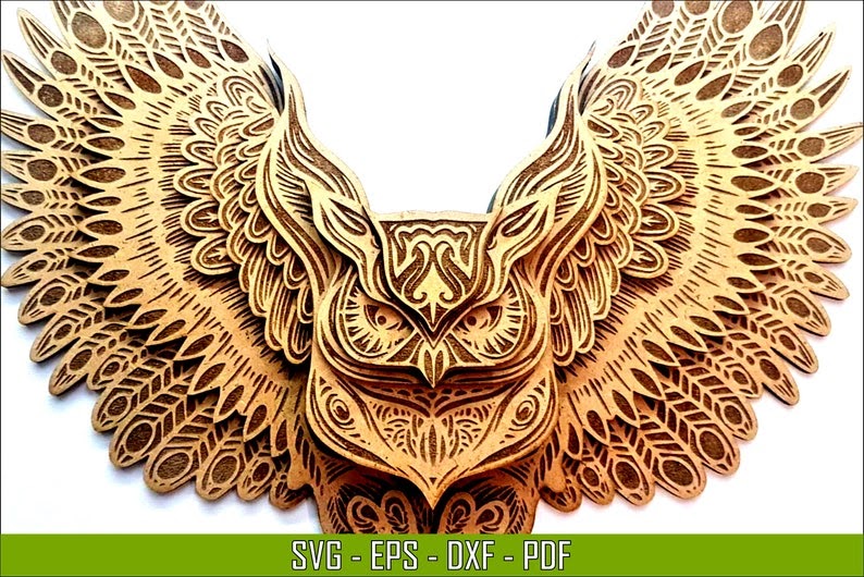 Download 3D Owl Mandala Svg - Layered SVG Cut File